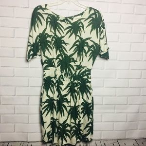 GANNI Jungle Dress || Cream Green || Large